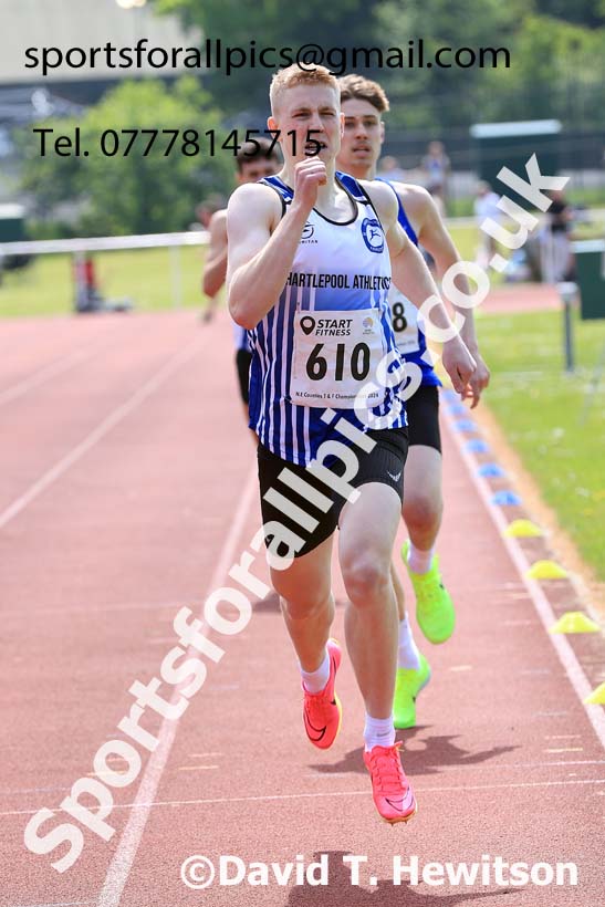 Mens Under-20s 800 metres, 2024 North Eastern Track and Field Champs., Middlesbrough.  Photo: David T. Hewitson/Sports for All Pics